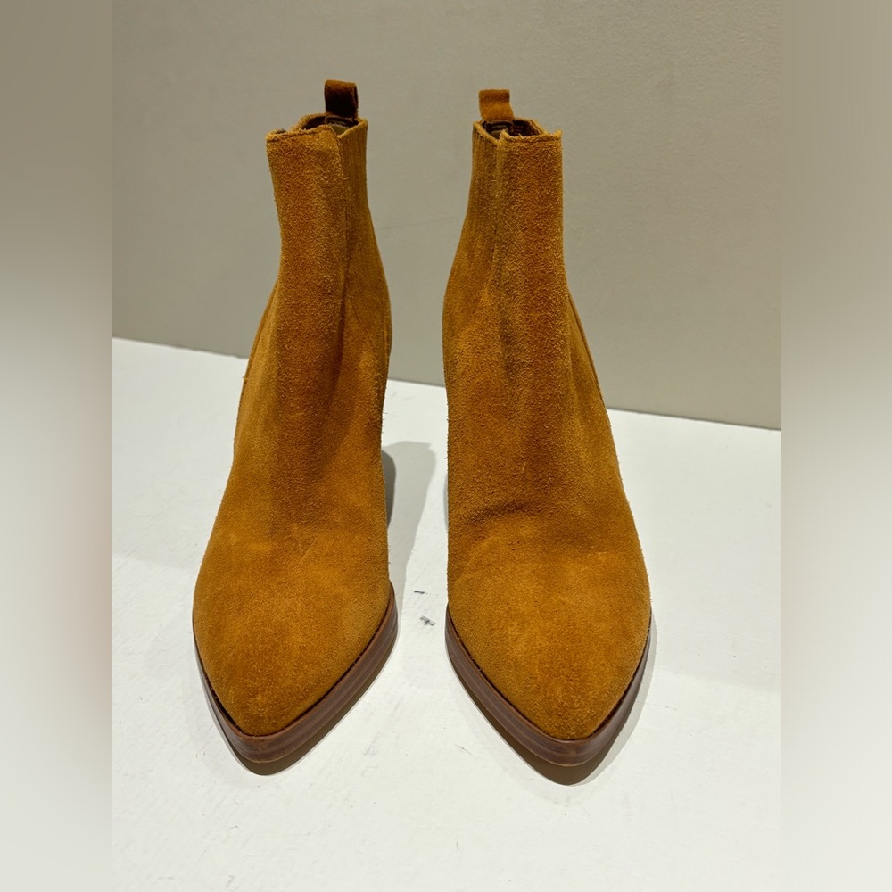 Marc Fisher LTD Gadri Pointed Toe Camel/Cognac  Suede Ankle Boots
